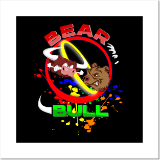 Bear Bull trading shirt Posters and Art